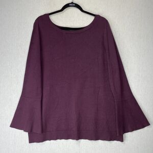 Lane Bryant Sweater Top Blouse Size 18 20 Solid Purple Fall Autumn Long Sleeve